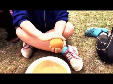 国際学科 泥だんご作り（仕上げ）