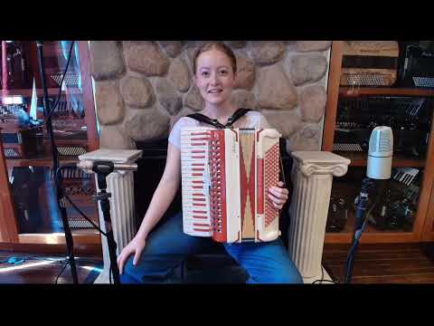 8183 - Ivory Garnet Bellcordion Piano Accordion LM 41 120 image 2