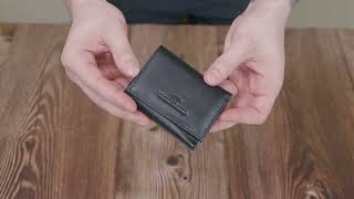 Зручний компактний гаманець з монетницею із натуральної шкіри ST Leather 22742 чорний