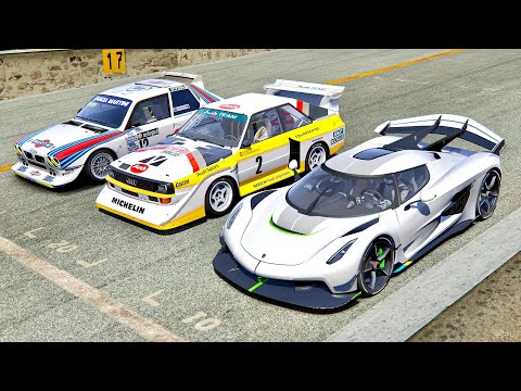 Koenigsegg Jesko vs Lancia Delta S4 vs Audi Sport Quattro S1 - Monaco Rally Cross