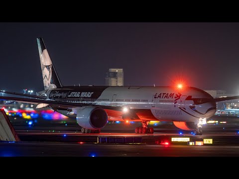 (4K) - Frankfurt Airport - 30 mins of plane spotting - Rainy Evening Take Offs
