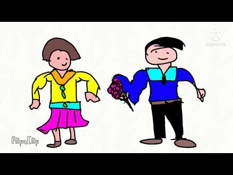 boy gives girl a flower!