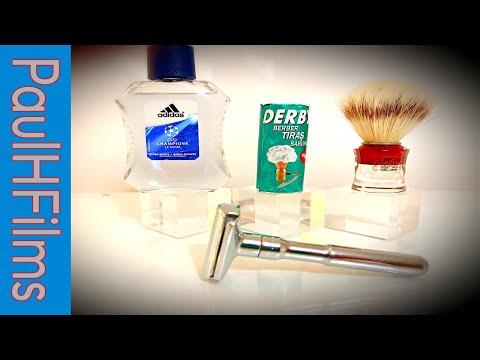 Merkur Futur (Chrome) | Derby Shave Stick |  Addidas Champions League Aftershave