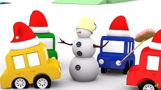 4 машинки лепят снеговика - Мультфильмы для детей - Новые серии