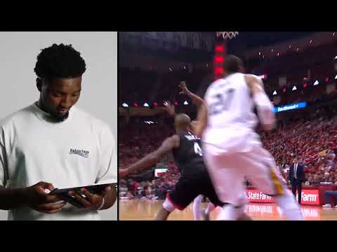 Donovan Mitchell reacts to his putback dunk vs. Houston