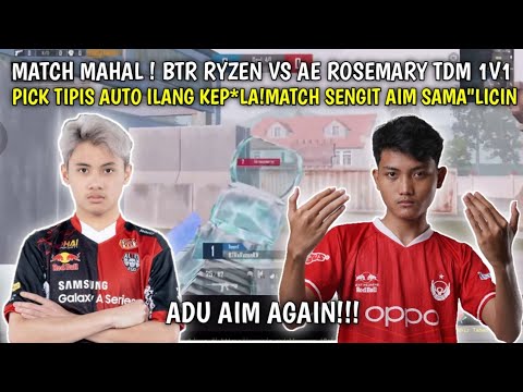 EXPENSIVE MATCH❗️BTR RYZEN VS AE ROSEMARY TDM FUNMATCH 1v1 | SUPER FIERCE 🔥BOTH AIM HARD AND SLIP...