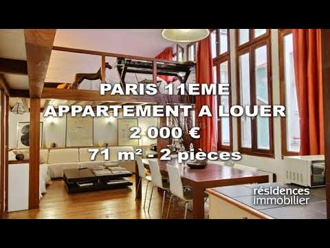 PARIS 11EME - APPARTEMENT A LOUER - 2 000 € - 71 m² - 2 pièces