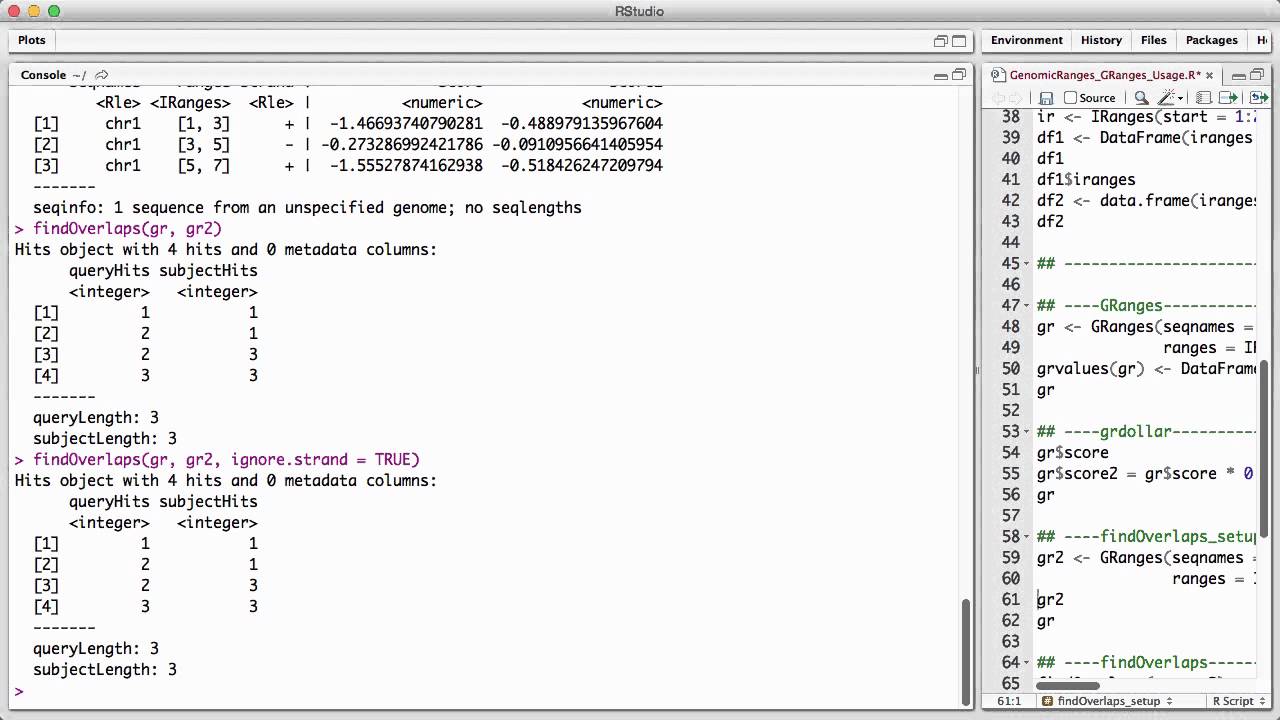 GenomicRanges GRanges Usage v1