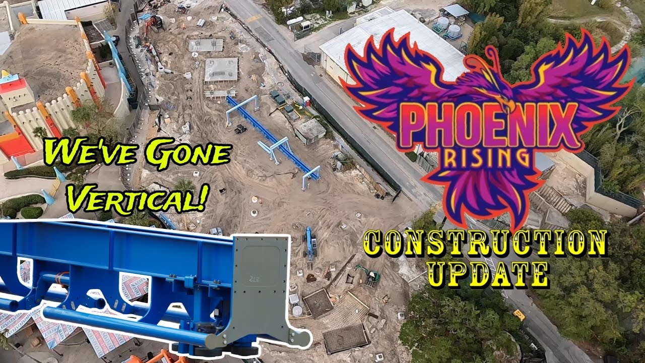 Busch Gardens Tampa Bay Phoenix Rising Roller Coaster Construction / General Park Update 2.29.24