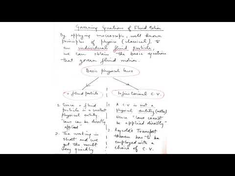 Lecture 9 Part1 THE GOVERNING EQUATIONS OF FLUID MOTION