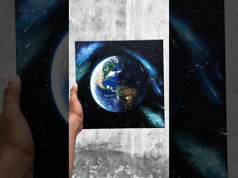 Realistic Earth Drawing using DELI Art Materials 🔥 #shorts #realisticdrawing #art #earth