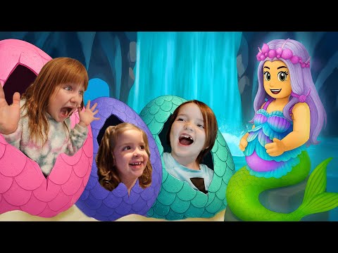 MERMOM hatches MERMAiD BABiES!!  Mer Family swims to Brookhaven save Adley Niko Navey & Pregnant Mom