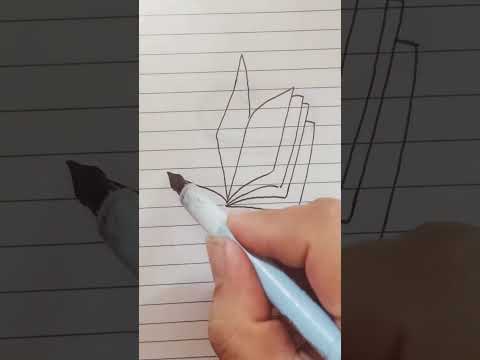 How to Draw a Open Book in Easy way | step by step easy Drawing  for beginners  #shorts