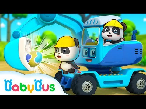 Bayi Panda & Mesin Pengeruk Harta Karun | Lagu Mencari Harta Karun | BabyBus Bahasa Indonesia