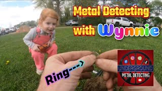 My daughter's first time Metal Detecting.  We found a Silver Ring!
