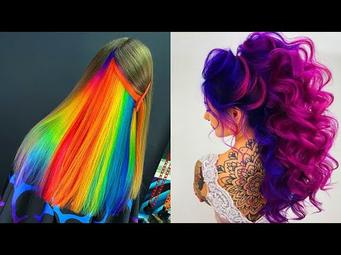 Rainbow Neon Hair Color. Best Hair Colorful...