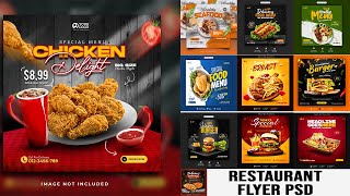 2023 Fast Food Restaurant Social Media Banner Photoshop Tutorial