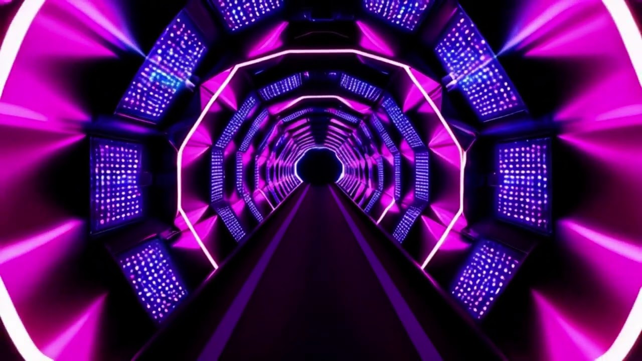 Neon Tunnel Vision | 10-Minute Futuristic Light Loop in 4K