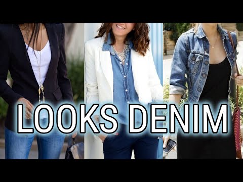COMBINACIONES DE ROPA USANDO PRENDAS DE MEZCLILLA JEANS DENIM/ CONJUNTOS DE ROPA MODERNA JEANS DENIM
