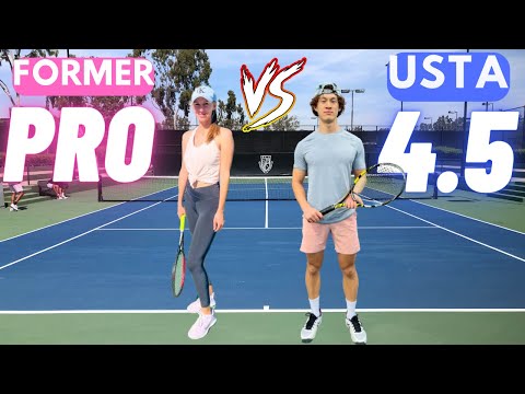 Ex-Pro Female vs USTA 4.5 Guy!