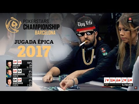 JUGADA ÉPICA PokerStars Championship Barcelona 2017 AKKARI SORENSSON KAUFMAN
