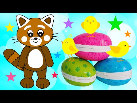 Pukkins gör roliga påsk muffins i Play Doh lera - Lär dig färger - Lek med oss