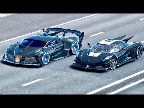 Koenigesgg Jesko Absolut vs Bugatti Black Devil VGT - Drag Race 20 KM
