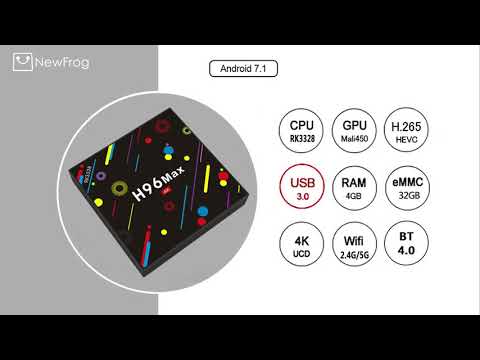 NewFrog | H96 Max Quad-core Android 7.1 Smart TV Box 4G+32G USB3.0 WiFi BT HDMI 4K