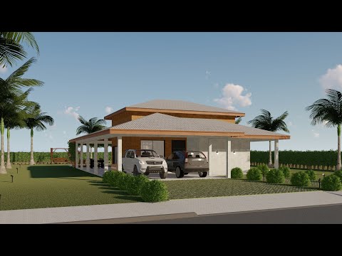 Tour pela Fachada - Casa de chácara com varanda e 3 dormitórios