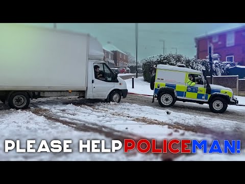 UNBELIEVABLE UK WINTER FAILS | Icy roads, Car Sliding Crash, Police Tow Van, Rescue from Snow! #1