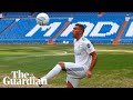 Theo Hernández's kick-ups go awry at Real Madrid presentation