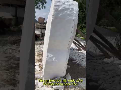 Biển tên đá trắng nguyên khối lắp đặt tại cụm CN Sóc Sơn || Thiên Khôi Stone
