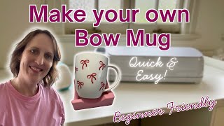 DIY Bow Mug with Cricut Joy 🎀 Personalize Your Mug Using Vinyl Offcuts