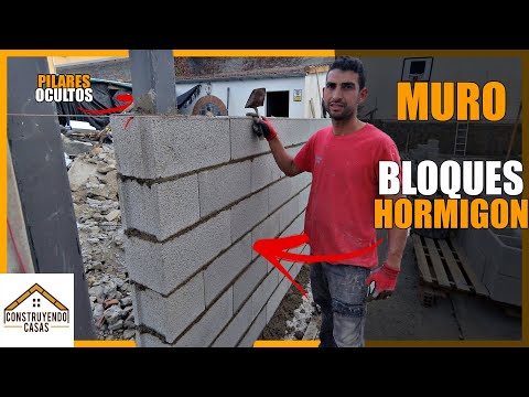 🔶How to make a concrete block wall with hidden pillars