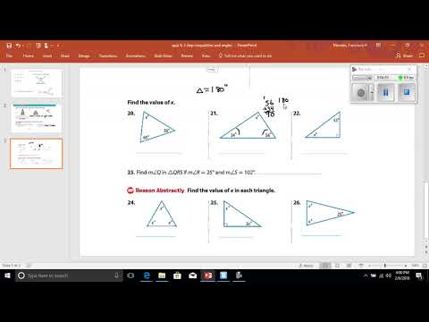 Triangles Activity Sheet Video