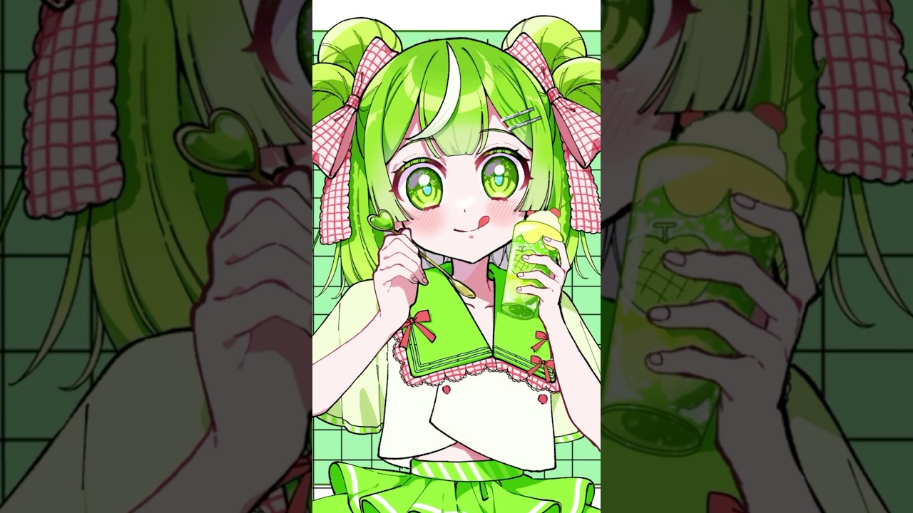 メロンソーダ🍈🫧女の子イラストメイキング💕 #illustration #イラストメイキング #clipstudiopaint #タイムラプス #描いてみた