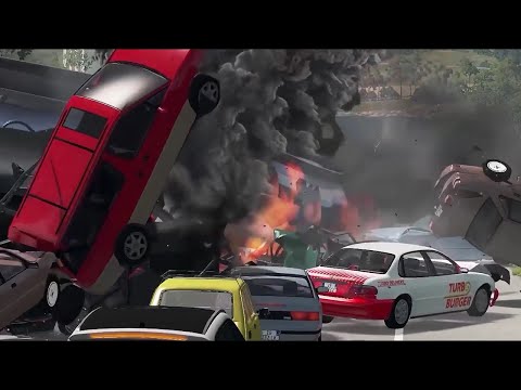 Fatal highway crash │ BeamNG Drive Extreme Car Crashes Compilation