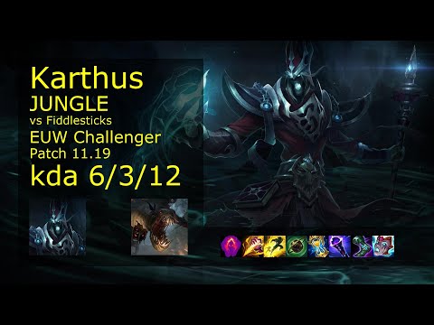 Karthus vs Fiddlesticks Jungle - EUW Challenger 6/3/12 Patch 11.19 Gameplay