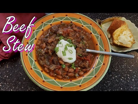 Beef stew recipe with green chilies and pinto beans
