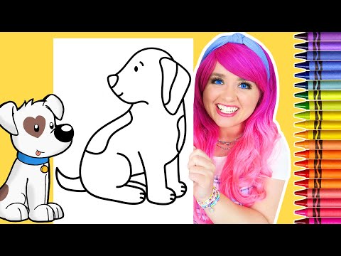 Coloring a Puppy Dog 🐶 Cute Animals Coloring Page | Crayola Crayons