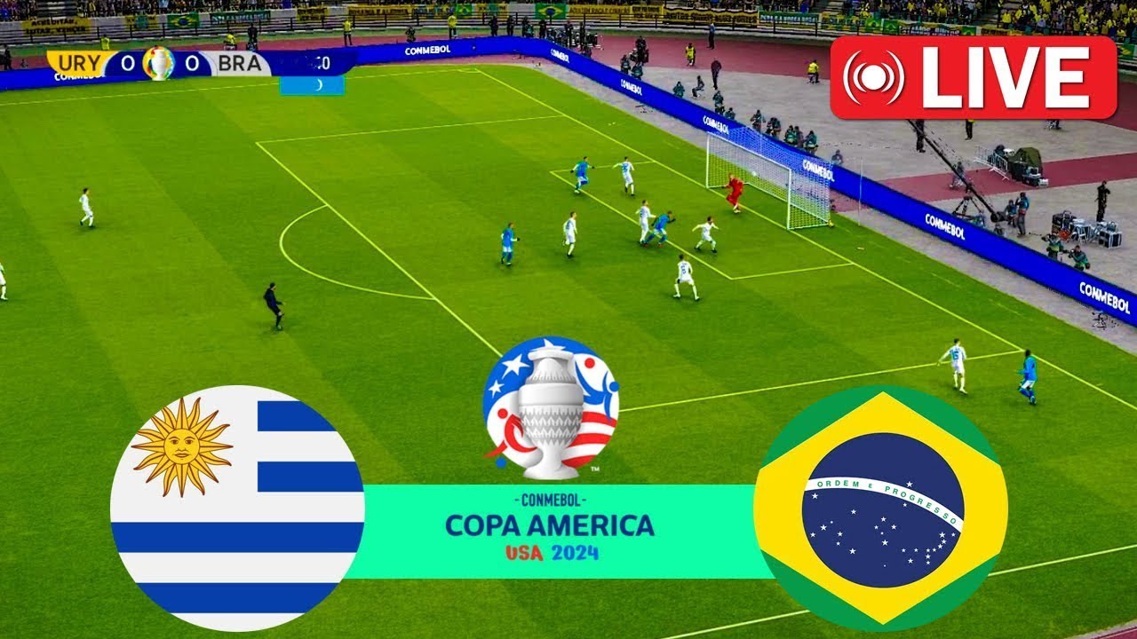 🔴LIVE : URUGUAY vs BRAZIL QUARTER FINAL 2024 - COPA AMERICA (USA) Full Match - eFootball Gameplay PC