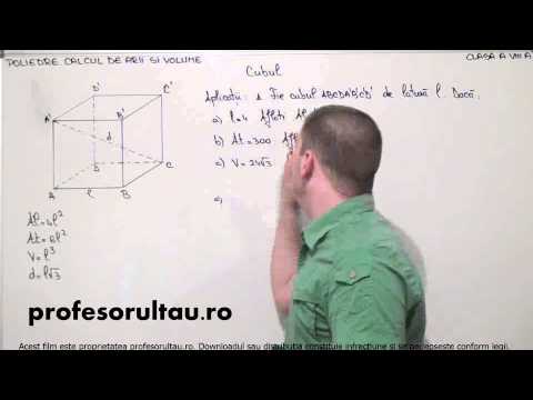 12   cls 8   Poliedre Calcul de arii si volume   cubul   exercitii   partea 1