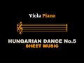 Brahms - Hungarian Dance No.5 | Viola and Piano (Sheet Music/Full Score)