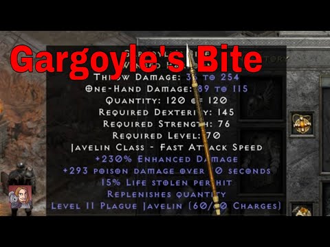 D2R Unique Items - Gargoyle's Bite (Winged Harpoon)