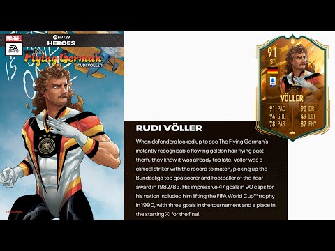 RUDI VÖLLER WORLD CUP HERO REVIEW | 1990 WORLD CUP WINNER | THE FLYING GERMAN 🇩🇪 BEST HERO ST 23