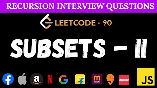 YouTube video 'Leetcode 90 - Subsets II | Recursion & Backtracking JavaScript Solution'