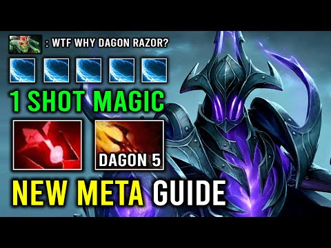 NEW Offlane Razor Guide - 1 Shot Level 5 Dagon Amazing Run Down Enemy Vs Medusa Carry Dota 2