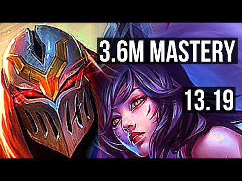 ZED vs AHRI (MID) | 4/0/6, 3.6M mastery, 900+ games | BR Grandmaster | 13.19