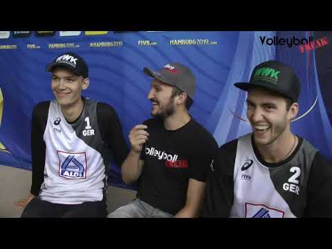 Beach-WM: Spielszenen und Interview mit Thole/Wickler nach ihrem Sieg gegen Brouwer/Meeusen