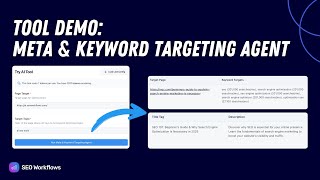 How to Use the SEO Meta & Keyword Targeting AI Agent  (Step-by-Step Demo)